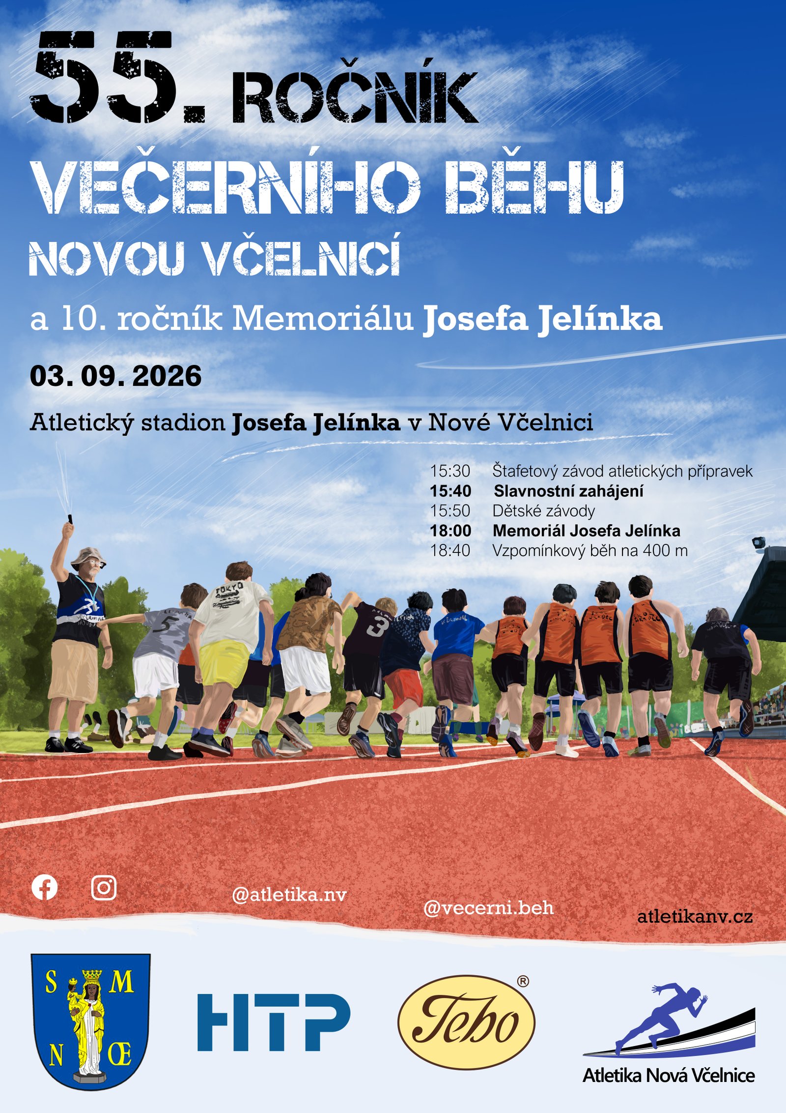 Oficiální plakát 55. ročníku Večerního běhu Novou Včelnicí